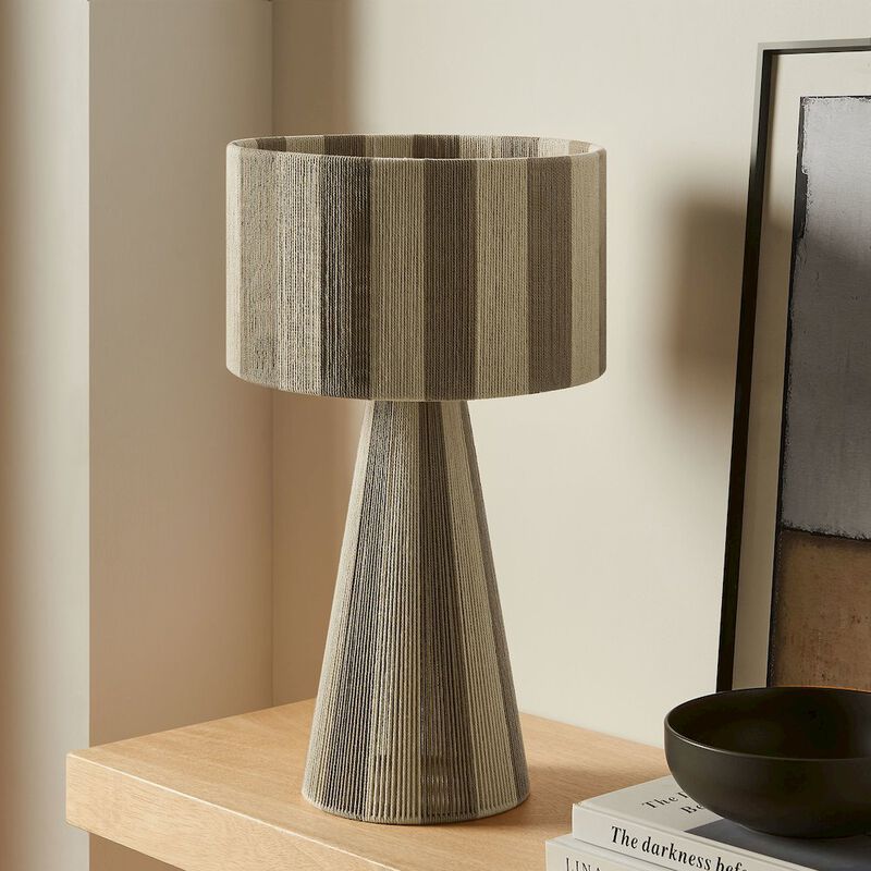 Renae Handwoven Cotton Thread Striped Table Lamp image number 7