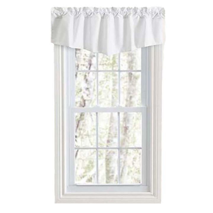 Ellis Classic Tailored Design in a Perma Press Fabric 3" Rod Pocket Lined Tapered Valance 42"x18" White