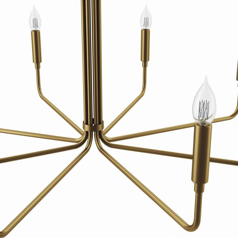 Modway Rekindle 8-Light Chandelier in Satin Brass image number 4