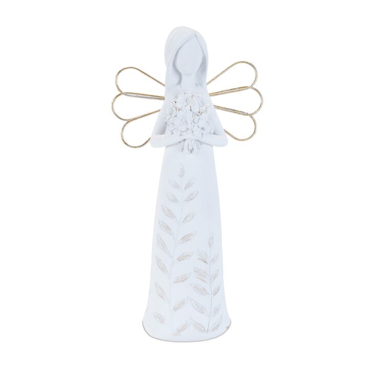 Set of 2 Etched Angel Figurines for Home, Garden, or Spiritual Decor