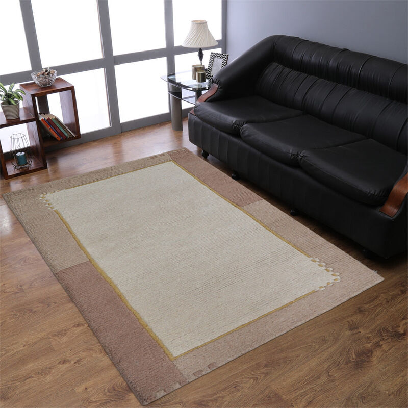 Rugsotic Carpets Hand Knotted Tibbati Wool Size Area Rug Contemporary Size T00205 image number 1