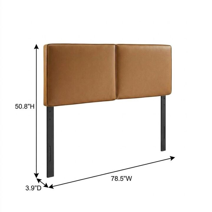 Vegan Leather King Headboard with Padded Upholstery and Durable Frame