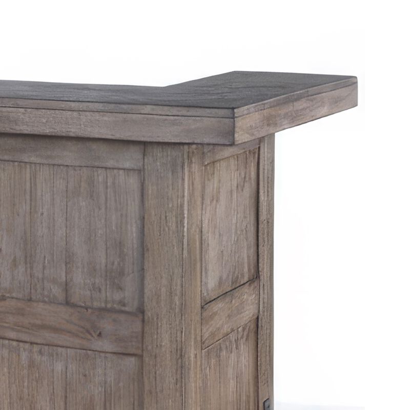 Yael Bar Cabinet Table, Shelves, Pull Out Tray, 80 Inch, Taupe Brown