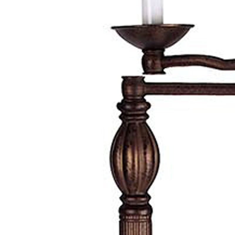 HomeRoots 62" Rusted Swing Arm Floor Lamp With Champagne Bell Shade image number 3