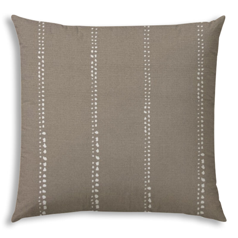 Taupe vertical small white dot pillow，17x17