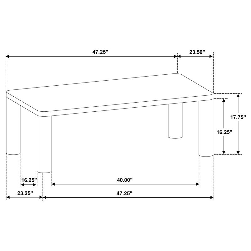 Givy Cocktail Coffee Table, Pillar-Style Legs, Brown Oak Wood 47 Inch image number 7