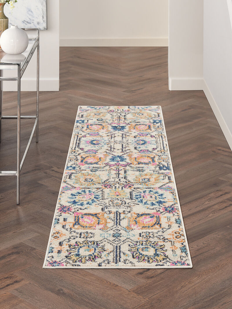 Passion PSN01 Ivory/Multicolor 2'2" x 10' Rug image number 1