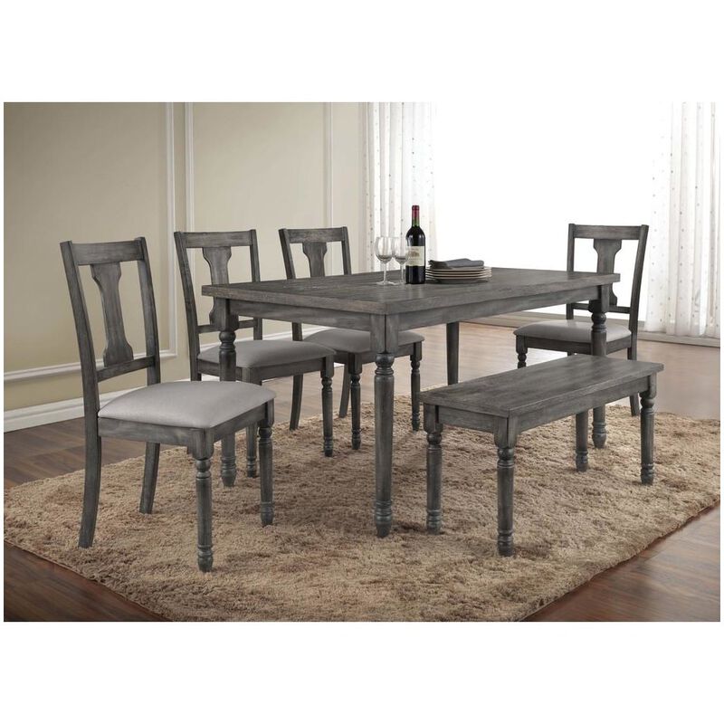 Best Master Demi Birch Wood Dining Table in Smoked Gray