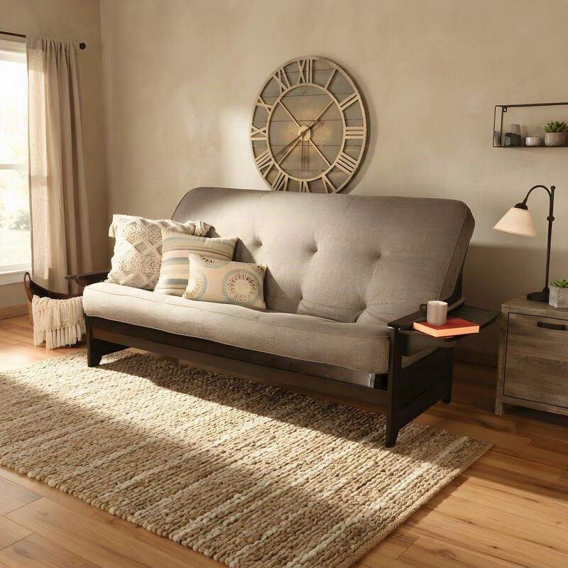 Phoenix Frame Queen-Espresso Finish-Linen Cocoa Mattress image number 5