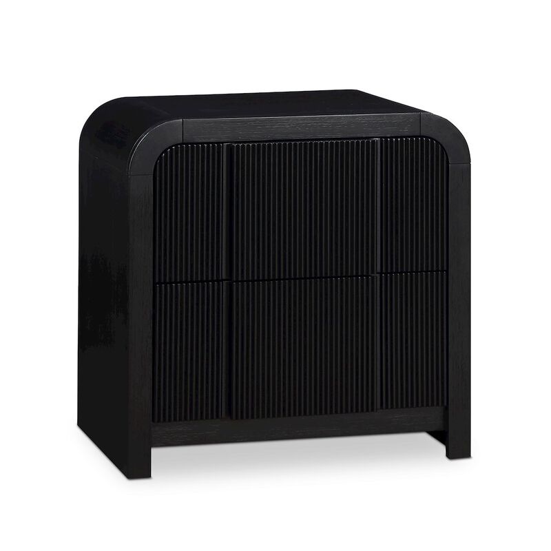 Meridian Furniture Fluted Black Night Stand