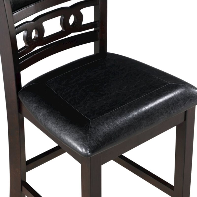 Solid Wood Counter Chairs Set of 2 Ebony Black image number 4