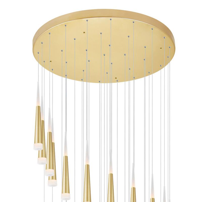 Andes LED Multi Light Pendant With Satin Gold Finish