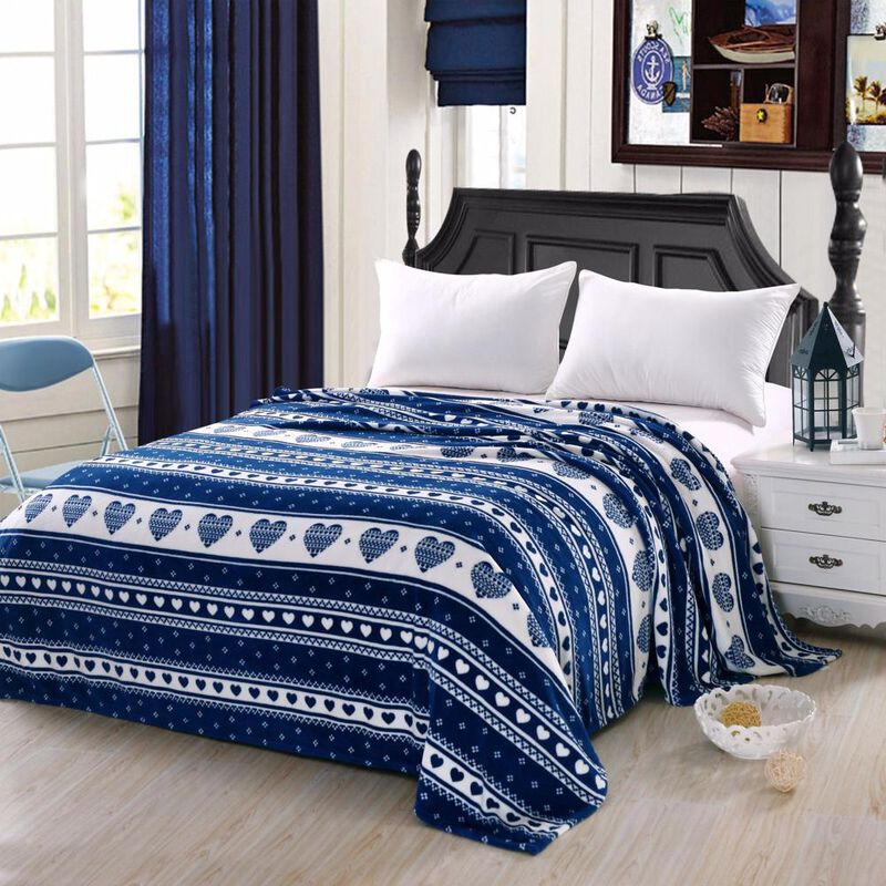 Heartfelt Valentine Micro Plush Blanket Navy - Queen 86 x 86