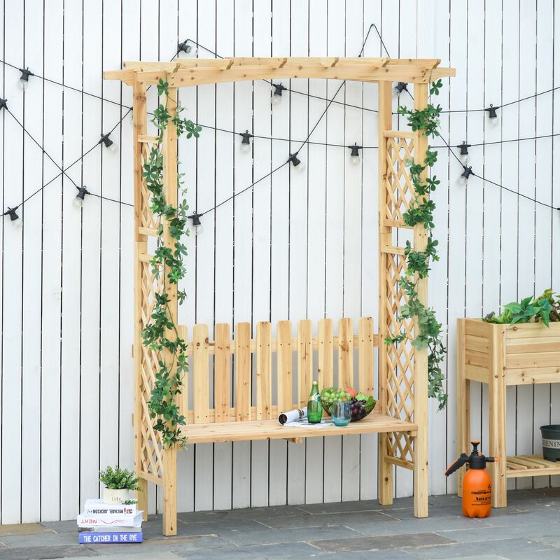 Hivvago Garden Seating Bench with Arch and Protective Finish image number 1