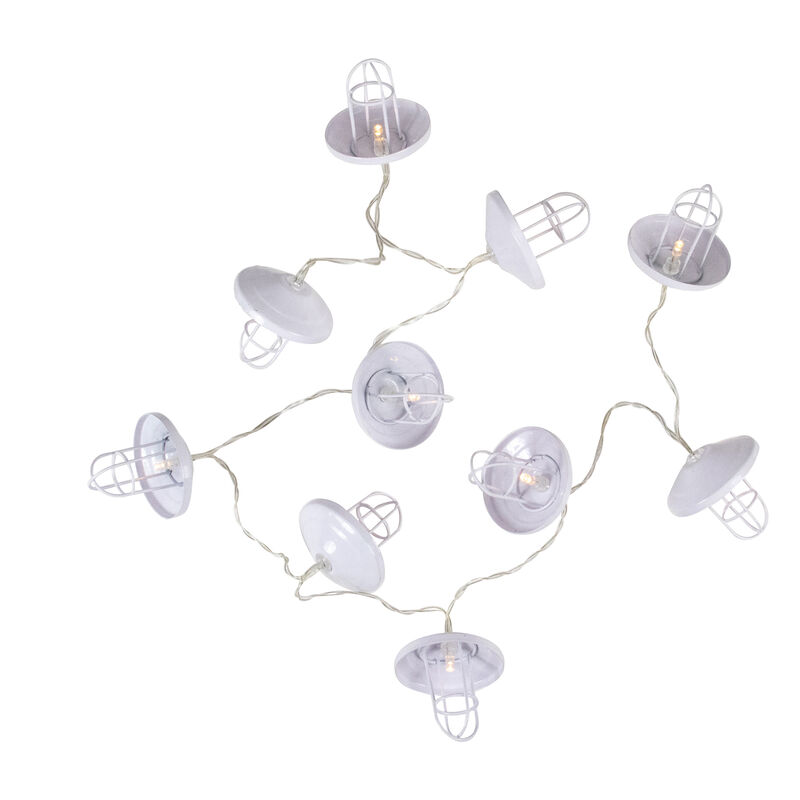 10 B/O LED Warm White Lantern Christmas Lights - 3' Clear Wire
