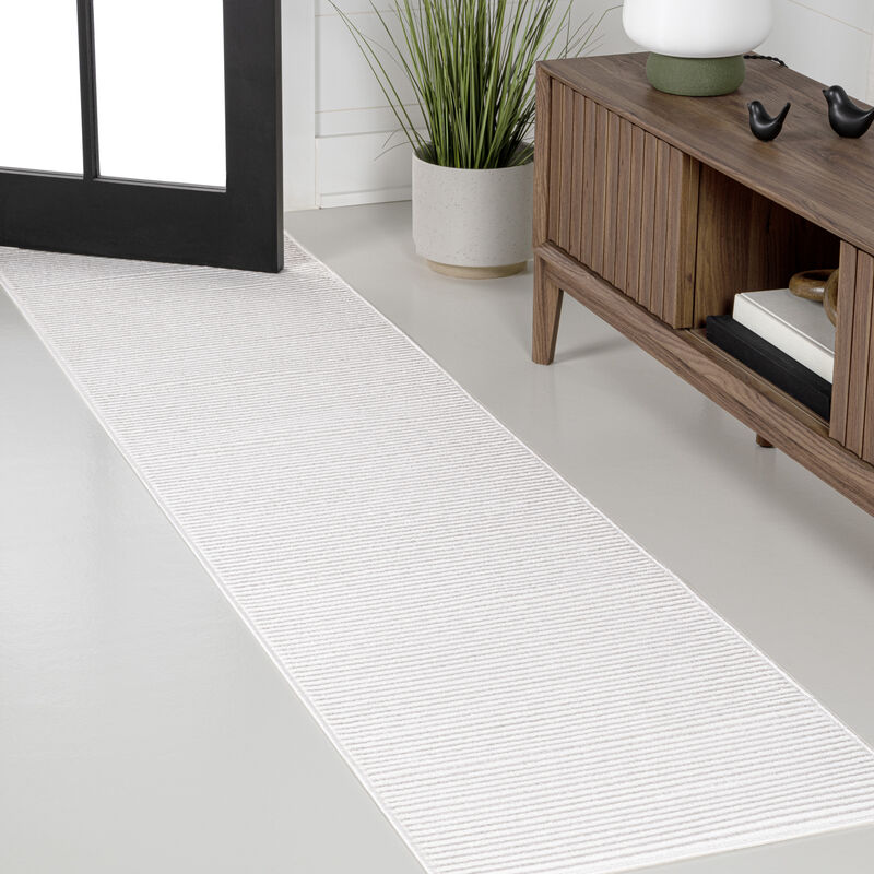 Cole Modern Minimalist Pinstripe High-Low Area Rug