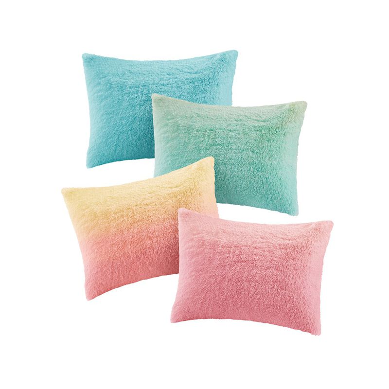 Gracie Mills Herman Ombre Shaggy Faux Fur Comforter Set