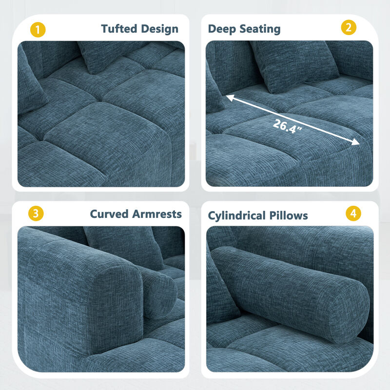 Merax Full-Compressed Sofa Modular Sectional Sofa