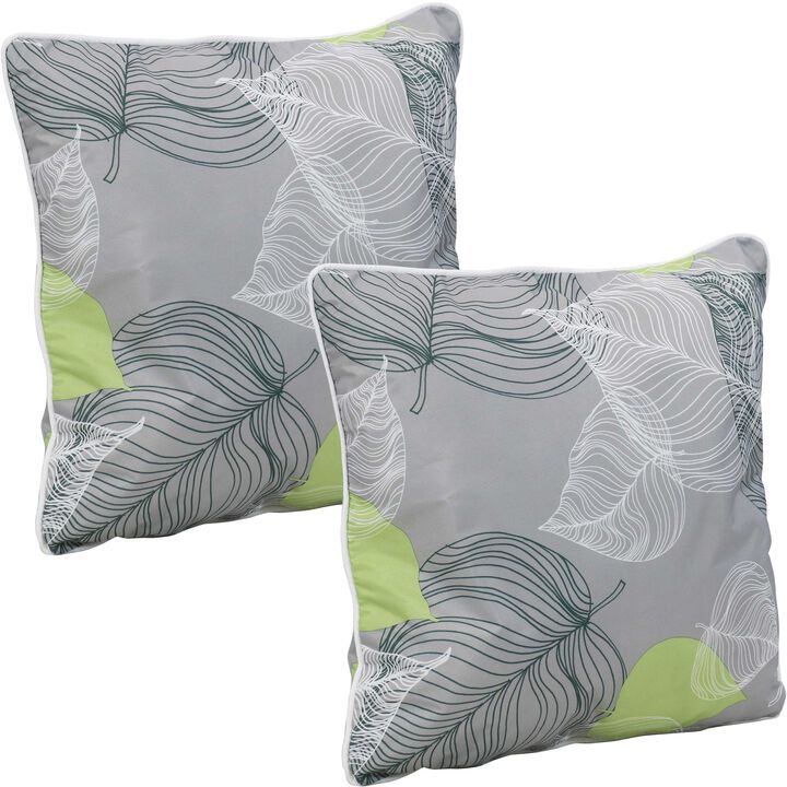 Sunnydaze Set of 2 16" Polyester Square Throw Accent Pillows
