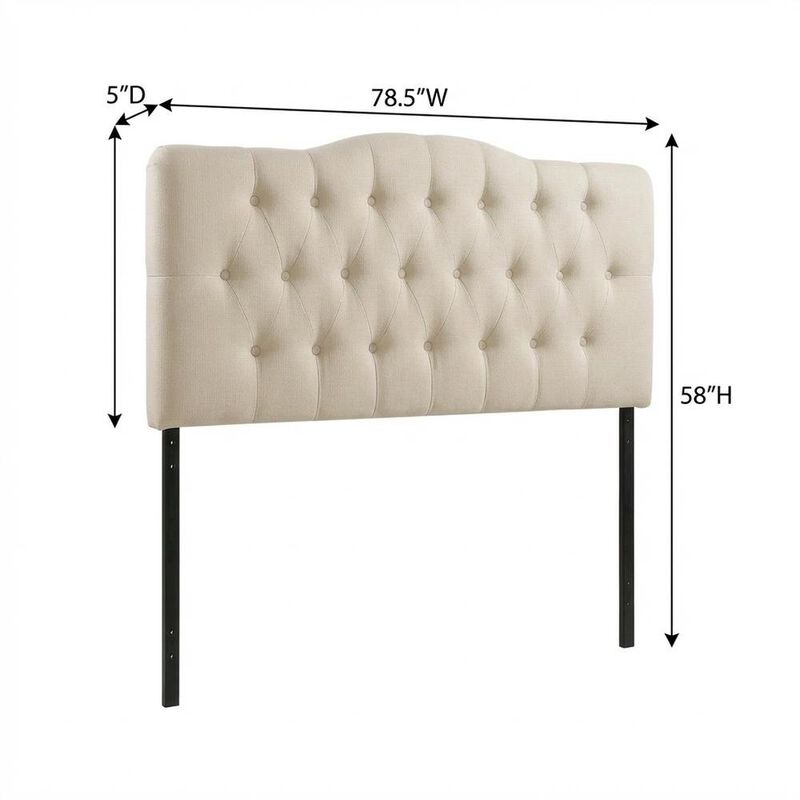 Upholstered Vinyl Queen Headboard with Durable Padding and Sleek Design image number 2