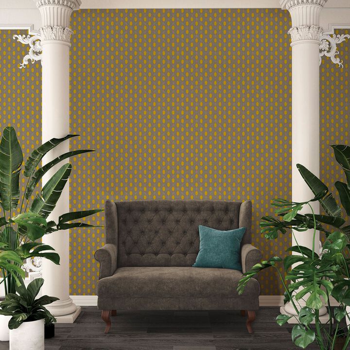 Absolutely Chic Art Deco Style Geometric Motif Beige Wallpaper AC60019