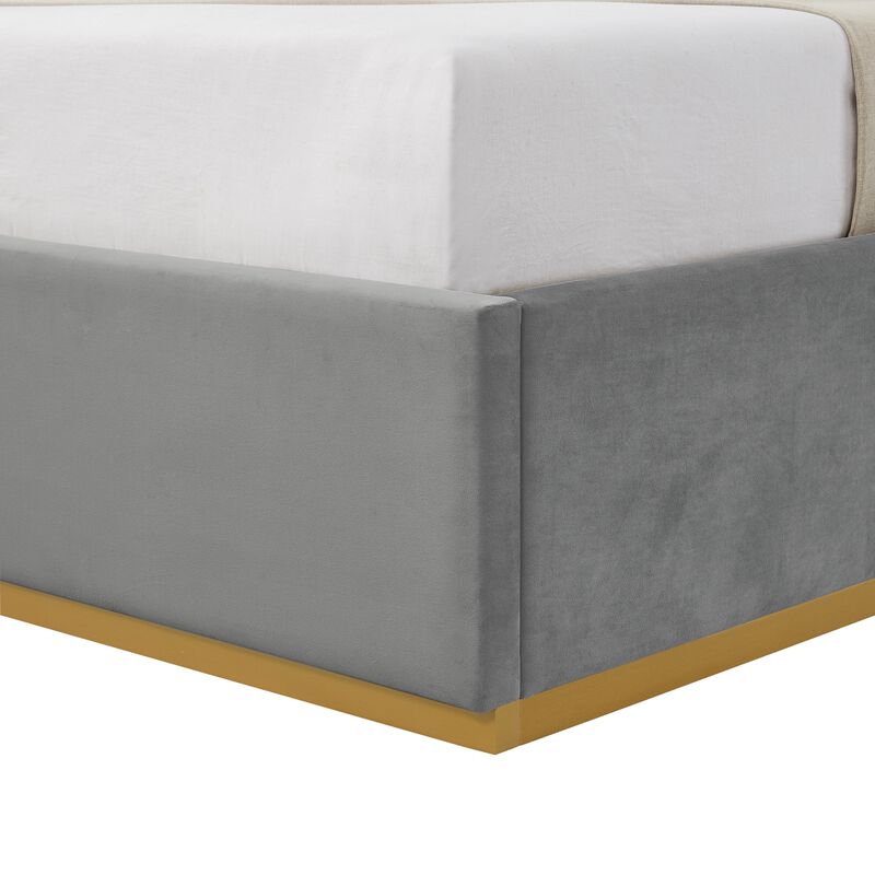 Inspired Home Emil Velvet Platform Bed