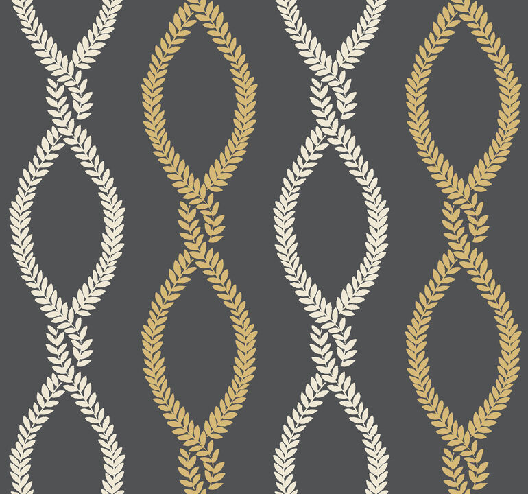 Laureate Black Vine Trellis Wallpaper