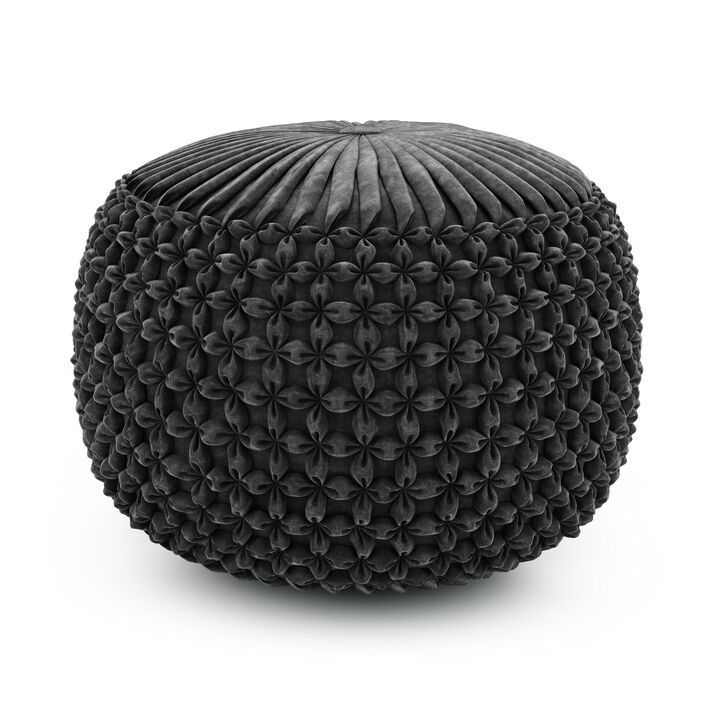Simpli Home Renee Round Pouf