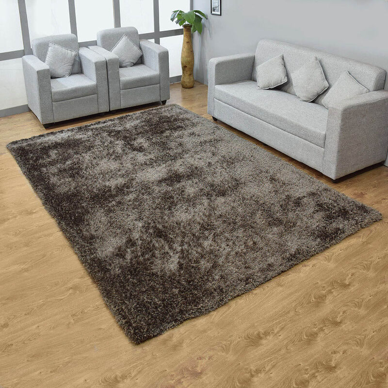 RUGSOTIC CARPETS HAND TUFTED SHAG POLYESTER ECO-FRIENDLY AREA RUGS  - Rectangle, Size, Solid Plain Design, High Pile Thick Handmade Anti Skid Rugs for Living Room K00111 image number 1