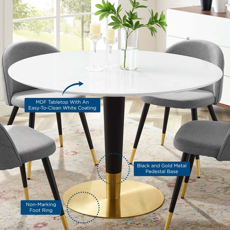 Modway - Zinque 47" Dining Table Gold White