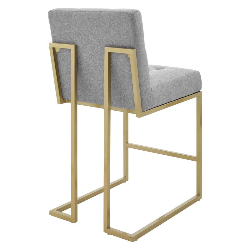 Privy Gold Stainless Steel Upholstered Fabric Counter Stool image number 3