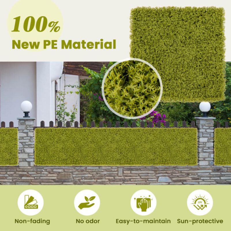 Hivvago 12 Pieces Artificial Grass Wall Panels for Garden Yard Balcony