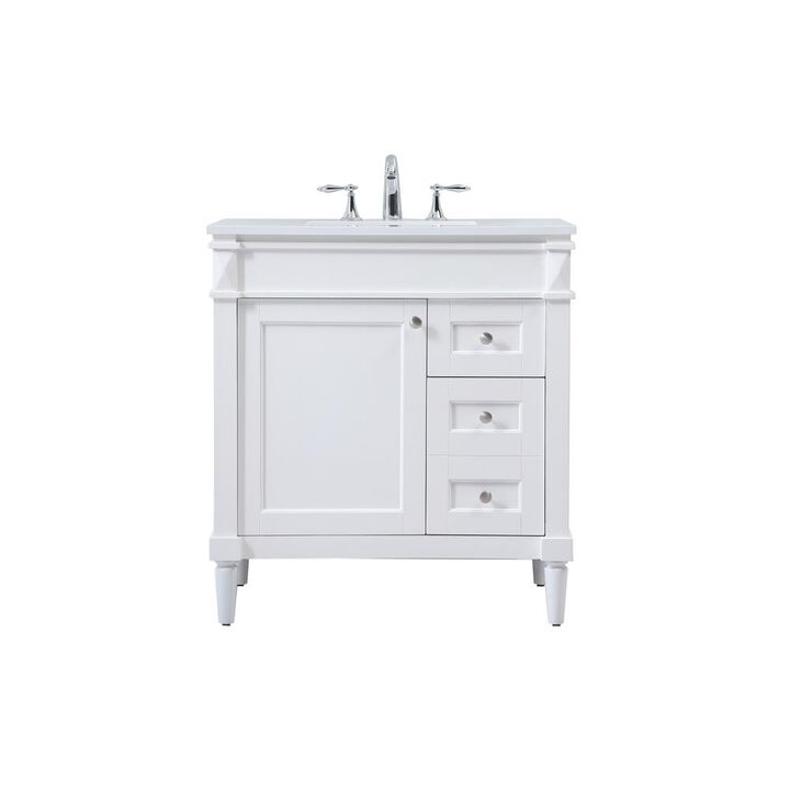 Elegant Kitchen and Bath 32 inch Single bathroom vanity in white