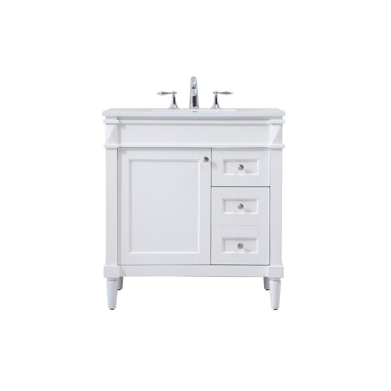 Elegant Kitchen and Bath 32 inch Single bathroom vanity in white