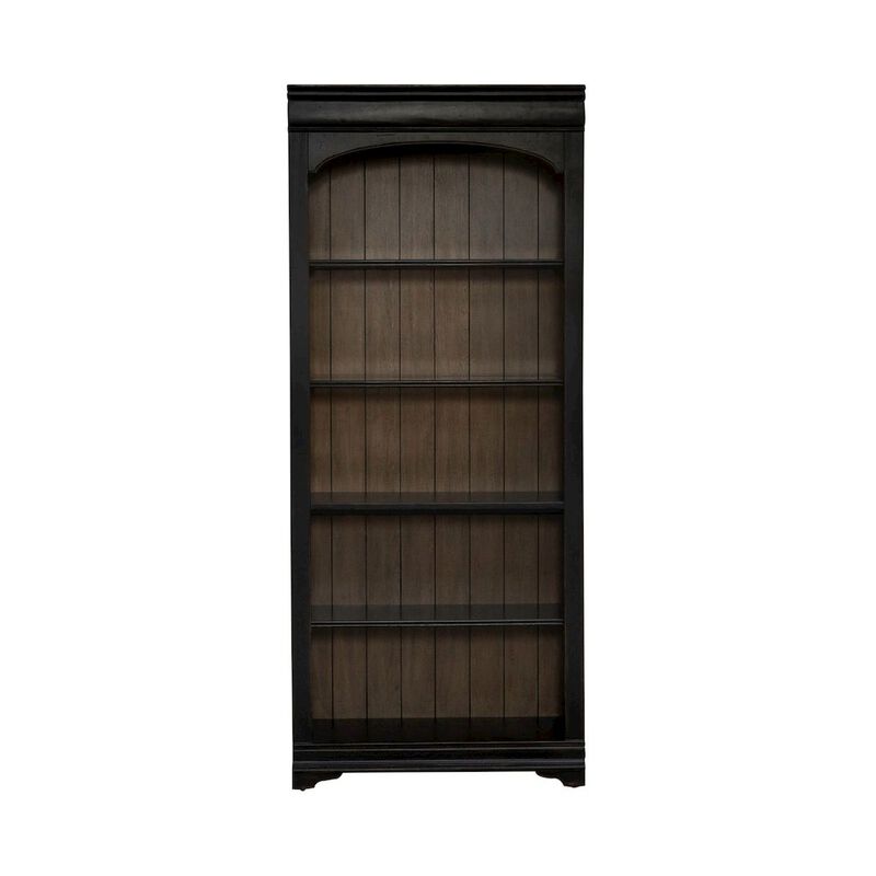 Liberty Furniture 2 Piece Bunching Bookcase Set for Home Office - Aged Charcoal,Rub Thru & Caramel image number 0