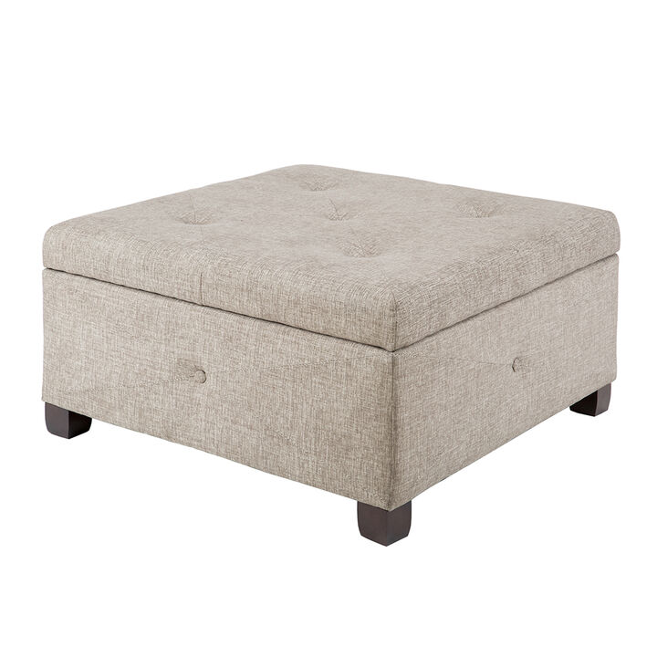 Gracie Mills Rylie Button-Tufted Square Storage Ottoman