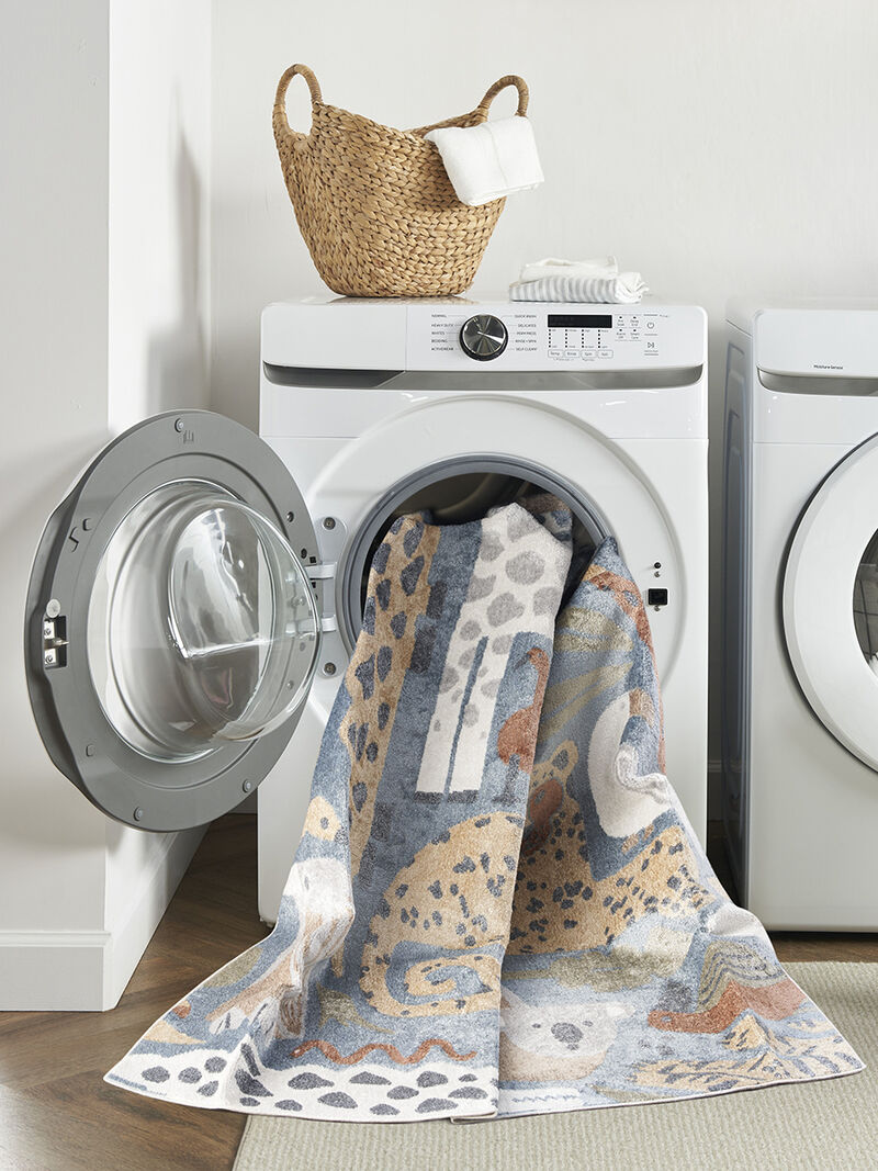 Astra Machine Washable ASW01 Multicolor 7'10" Round Rug