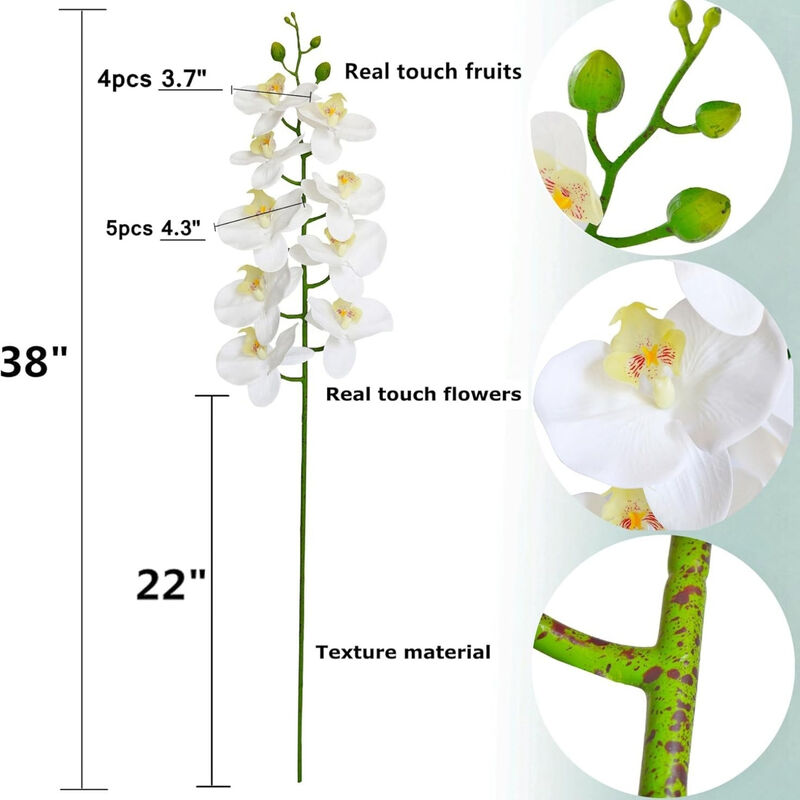 White Artificial Greenery Stems Real Touch Wedding Centerpiece Decor image number 2