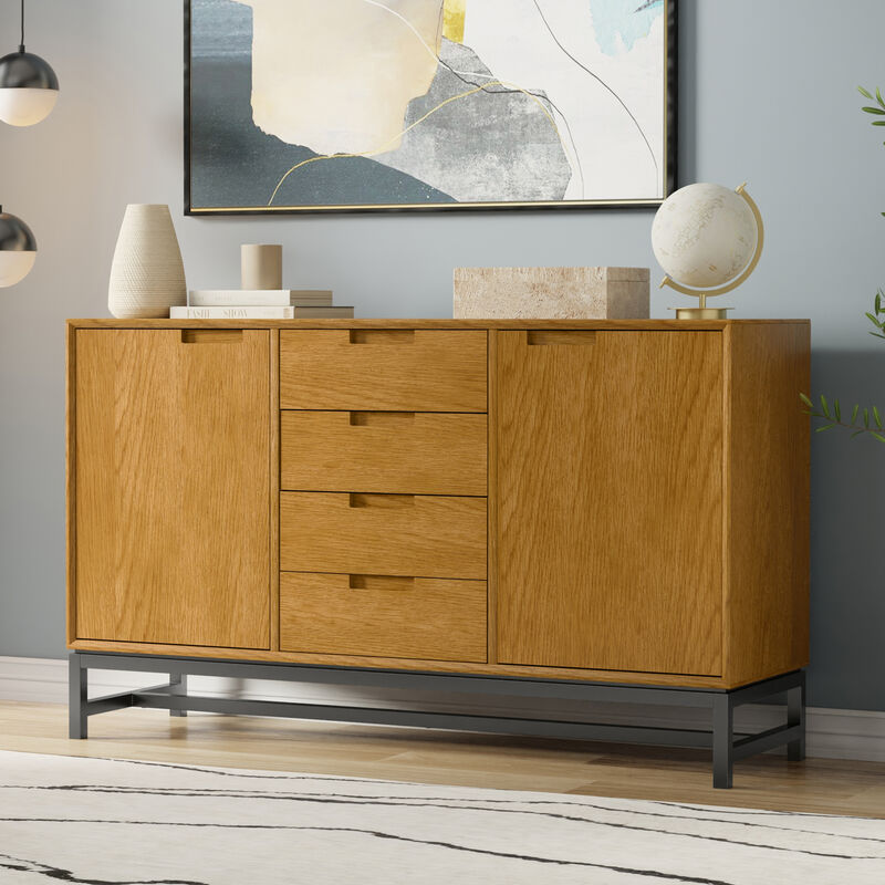 Simpli Home Banting Mid Century Sideboard with Centre Drawers image number 1