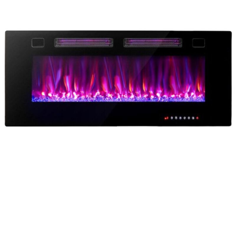 Hivvago 60-Inch Electric Fireplace with Decorative Crystals &ndash; Ultra-Thin Design"