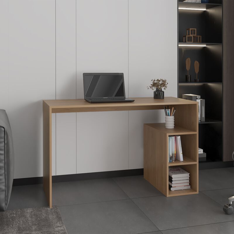 Benson Desk, 3 Shelves, Light Pine