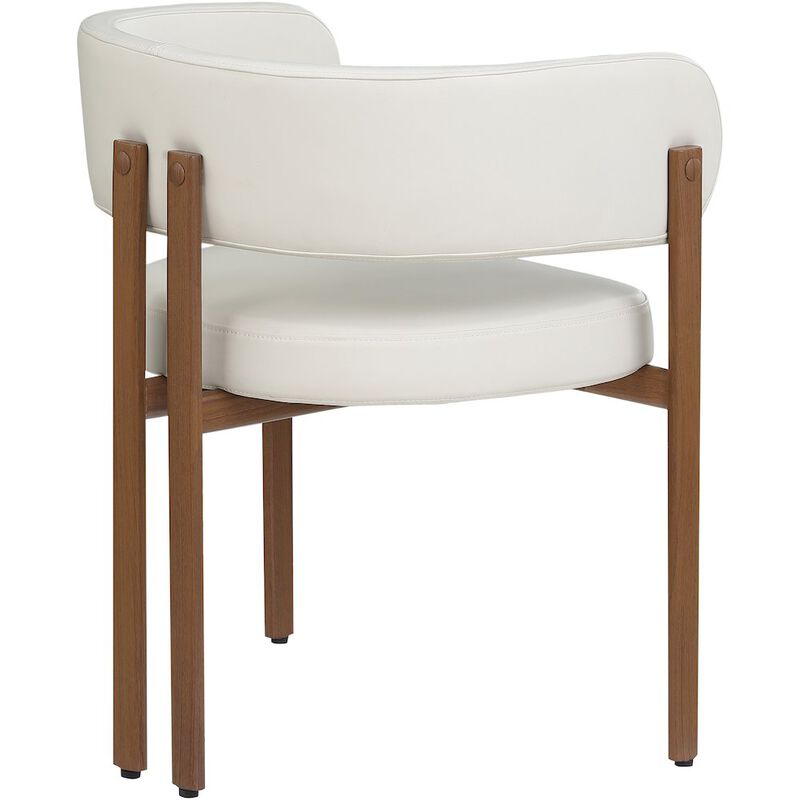 Meridian Furniture Gideon Cream Vegan Leather Dining Chair, Set of 2