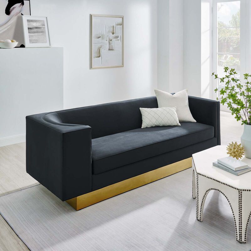 Eminence Upholstered Performance Velvet Sofa image number 1