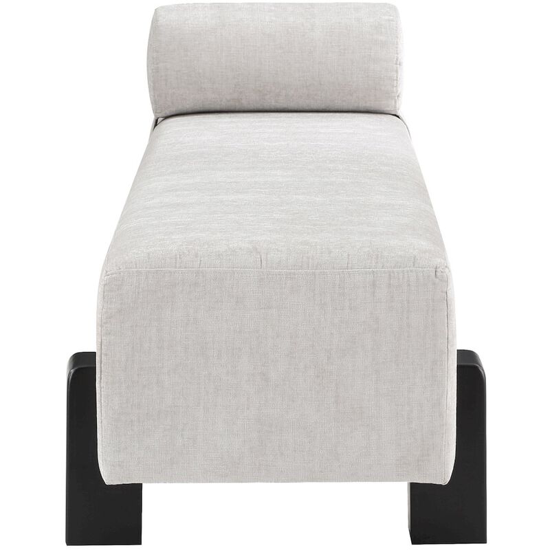 Meridian Furniture Edison Light Grey Chenille Fabric Bench