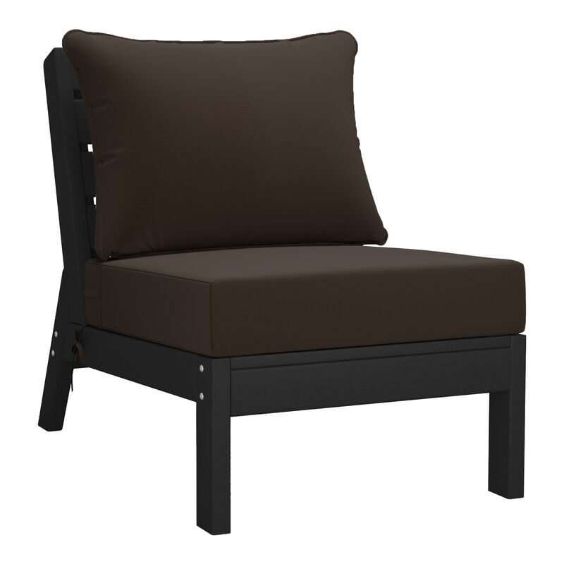 WestinTrends Outdoor Patio HDPE Sectional Sofa with Patio Cushions