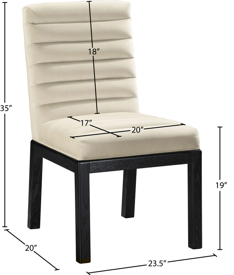 Meridian Furniture Evelyn Beige Velvet Dining Chair image number 7
