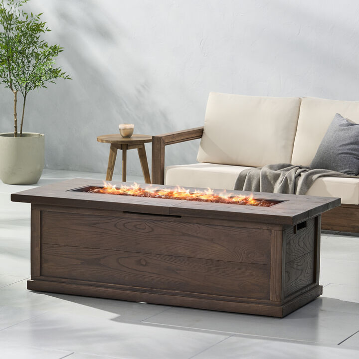 Christopher Knight Home Anchorage Outdoor 50,000 BTU Lightweight Concrete Rectangular Fire Pit Table