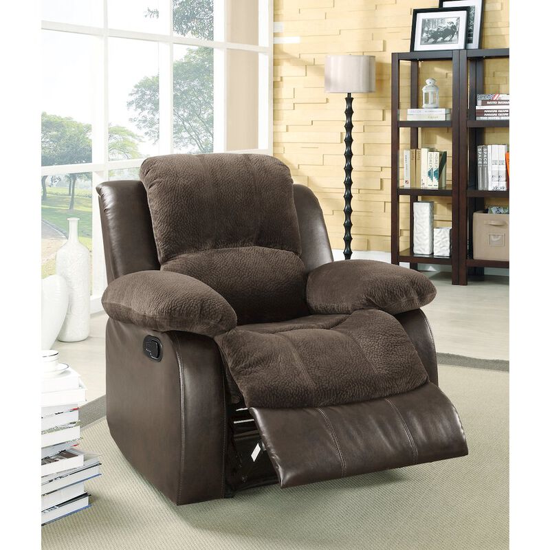 Lexicon Cranley Textured Fabric Reclining Chair In Chocolate image number 1