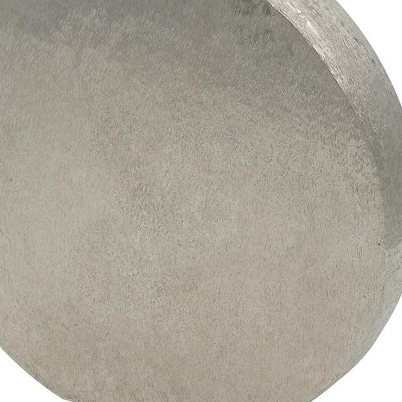 HomeRoots 15" Silver Aluminum Round Disc Table Vase image number 3