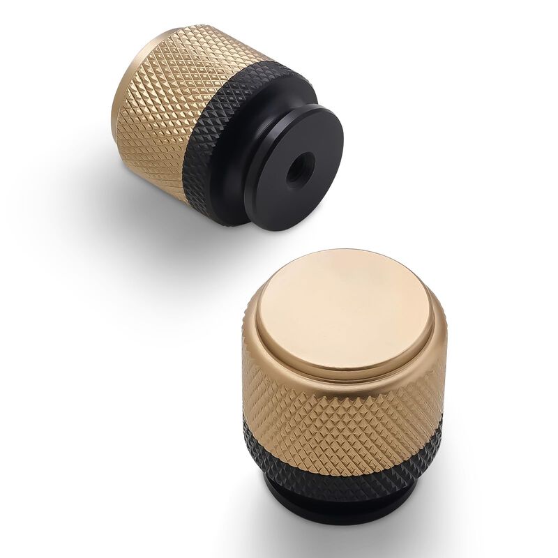 BUKOBYHE 20 Pack Kitchen Cabinet Knobs Matte Black and Champagne Bronze Cabinet Knobs Black Knurled Drawer Knobs Kitchen Hardwar